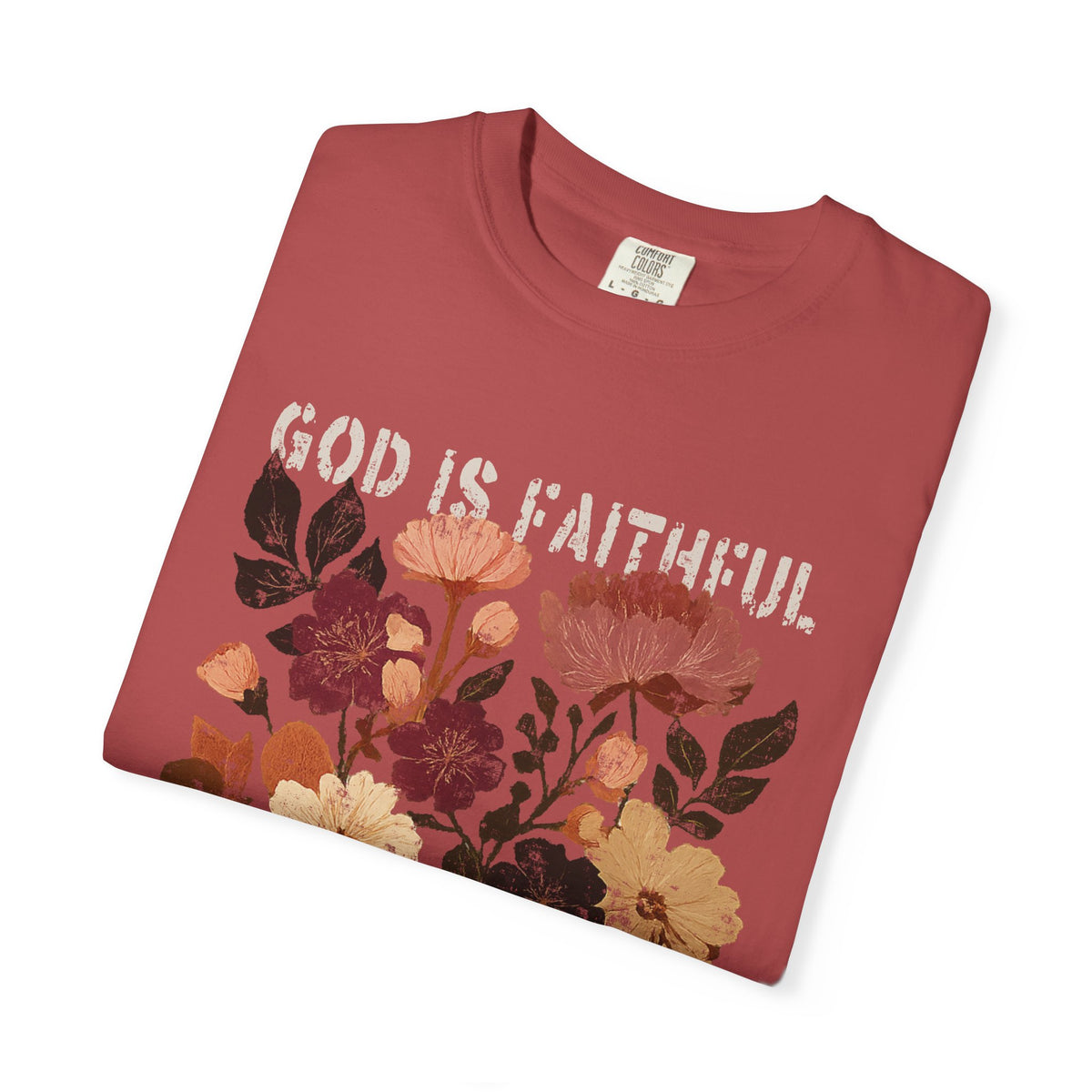 God is Faithful Floral Pumpkin T-Shirt Christian Distressed Fall Graphic Tee