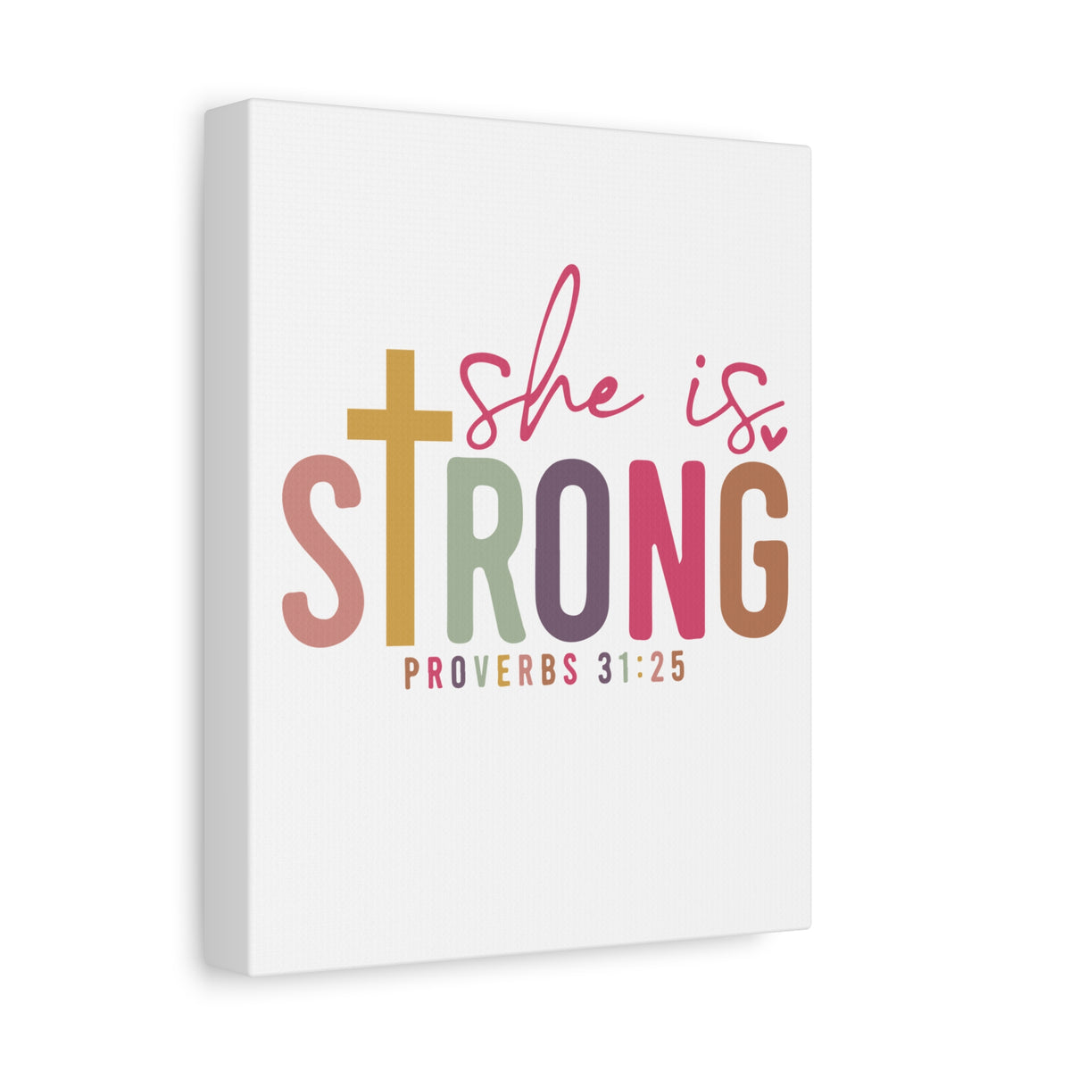 She Is Strong Canvas Wall Art Proverbs 31:25 Inspirational Christian Canvas