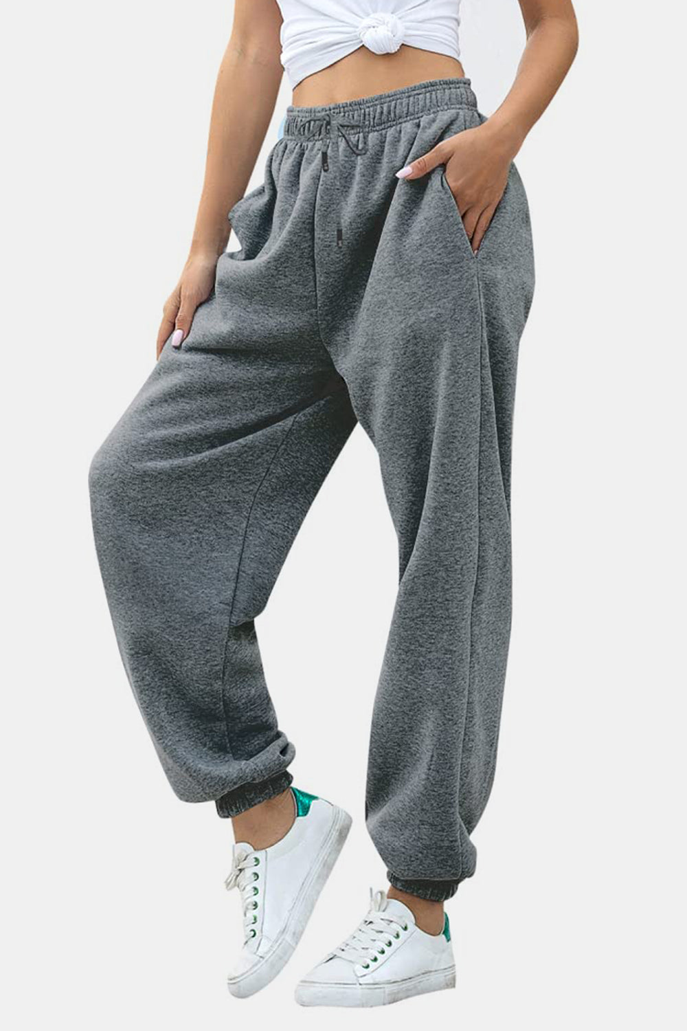 Elastic Waist Joggers with Pockets - Sydney So Sweet