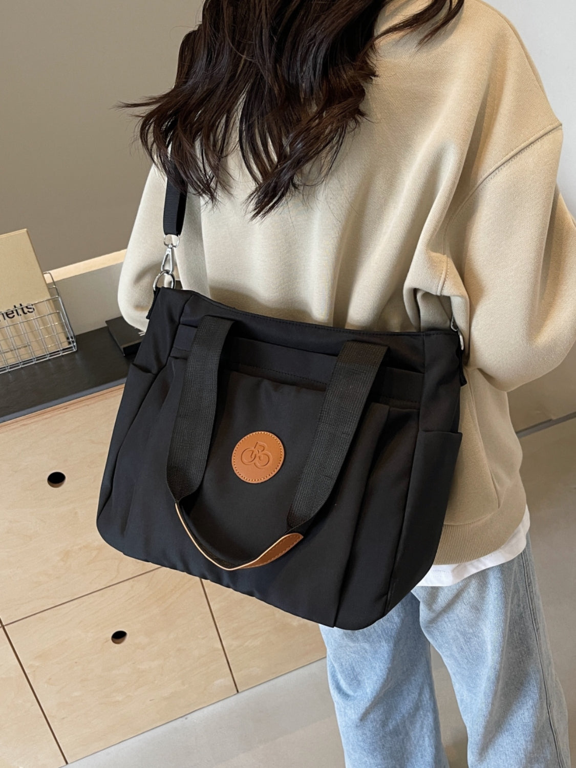 Nylon Solid Color Tote Bag - Sydney So Sweet