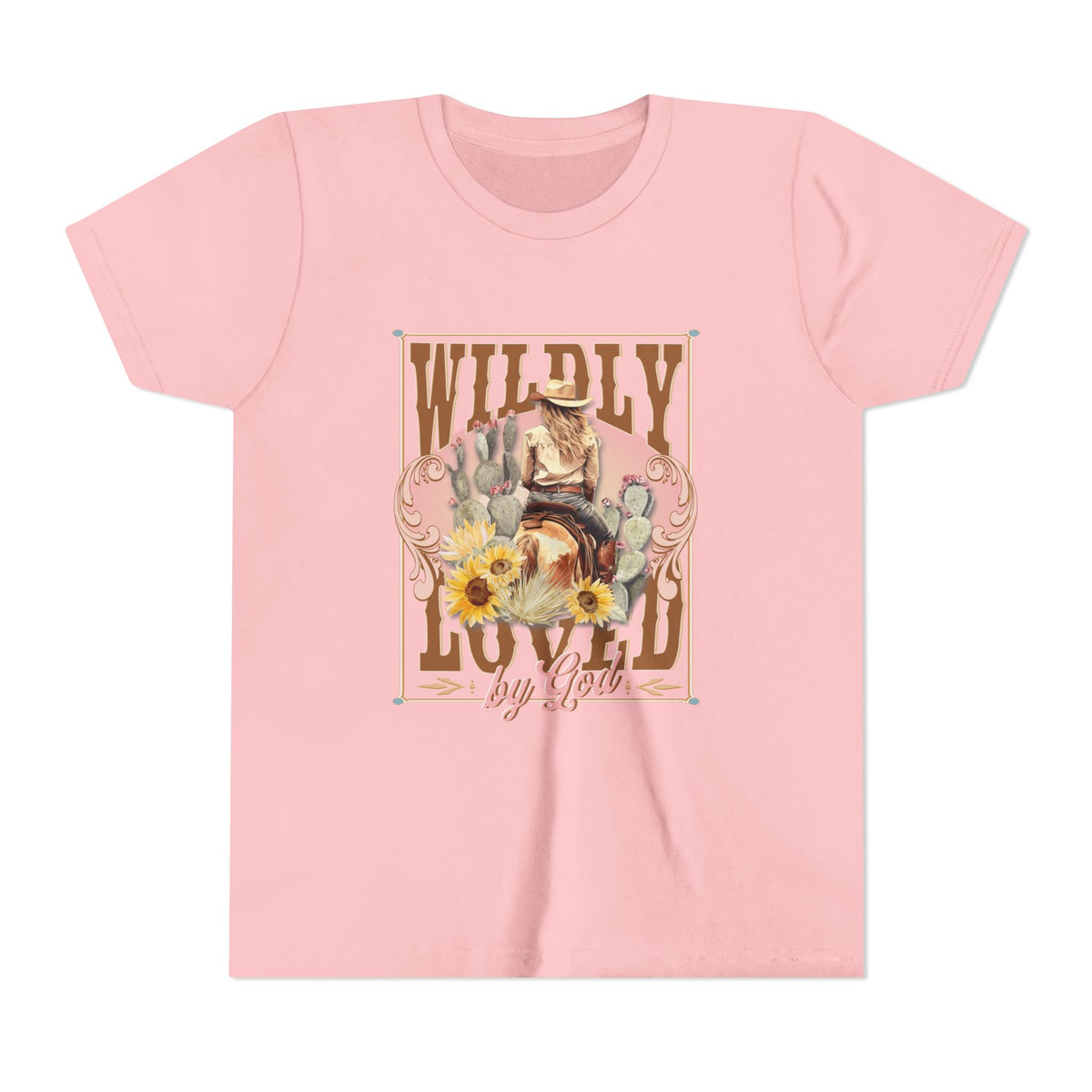 Wildly Loved by God Kids T-Shirt Christian Cowgirl & Horse Graphic Tee