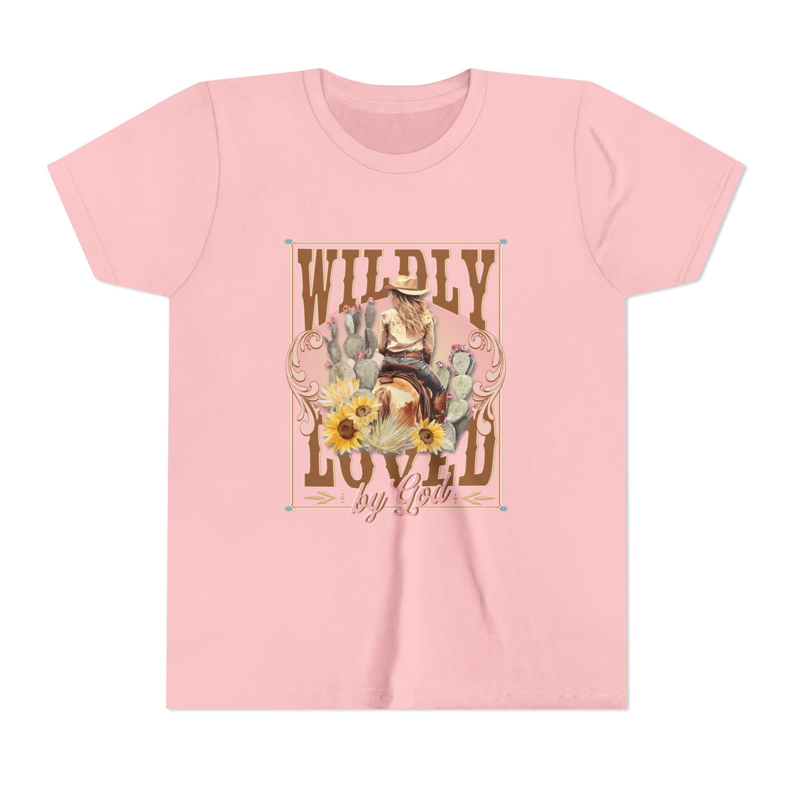 Wildly Loved by God Kids T-Shirt Christian Cowgirl & Horse Graphic Tee