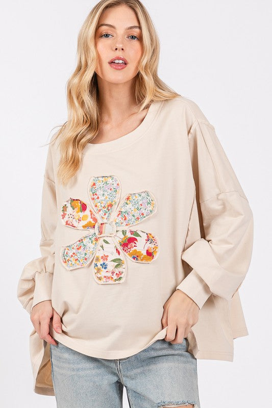 SAGE + FIG Flower Patch Dropped Shoulder Oversize Top - Sydney So Sweet