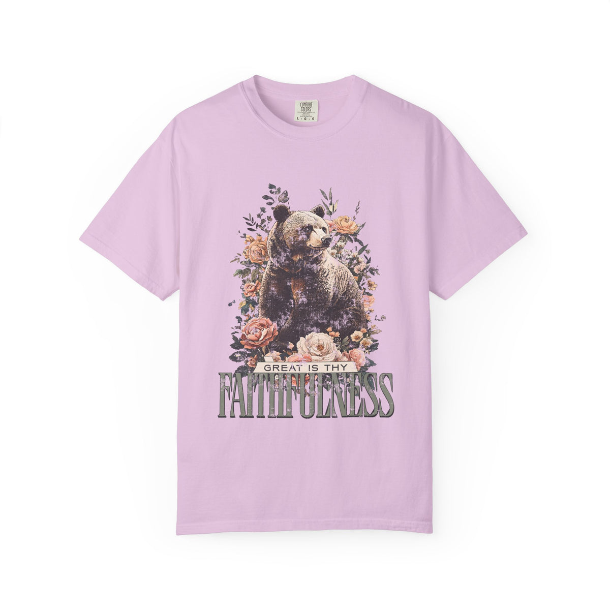 How Great is Thy Faithfulness T-Shirt Grizzly Bear Christian Distressed Tee