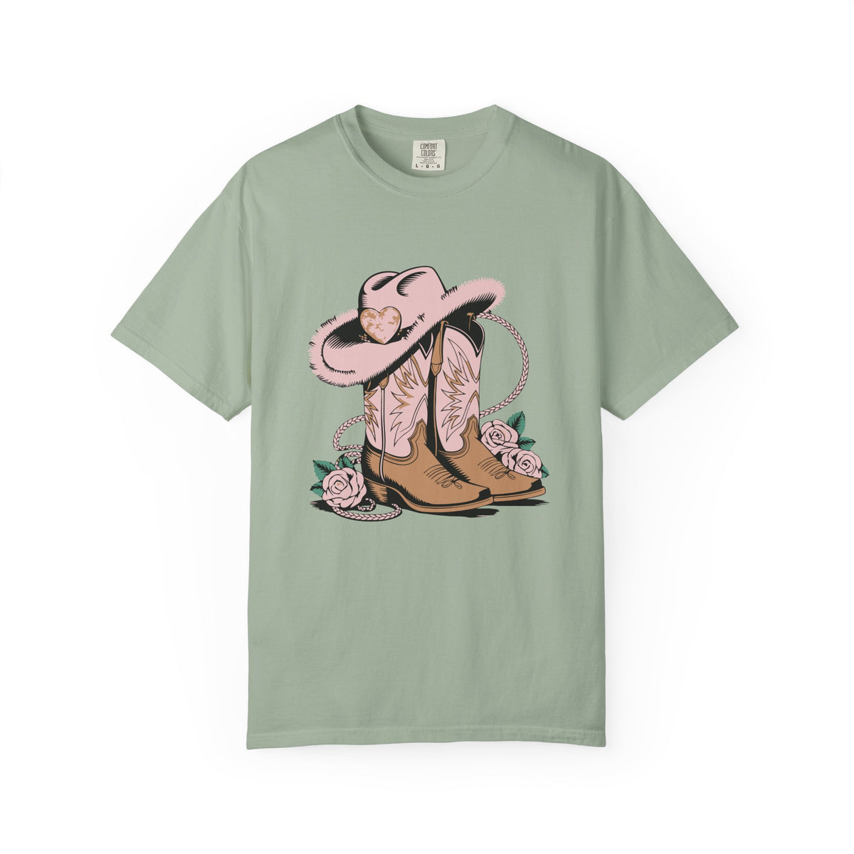 Cowgirl Valentine Boots & Hat Graphic T-Shirt Short Sleeve Tee - Sydney So Sweet