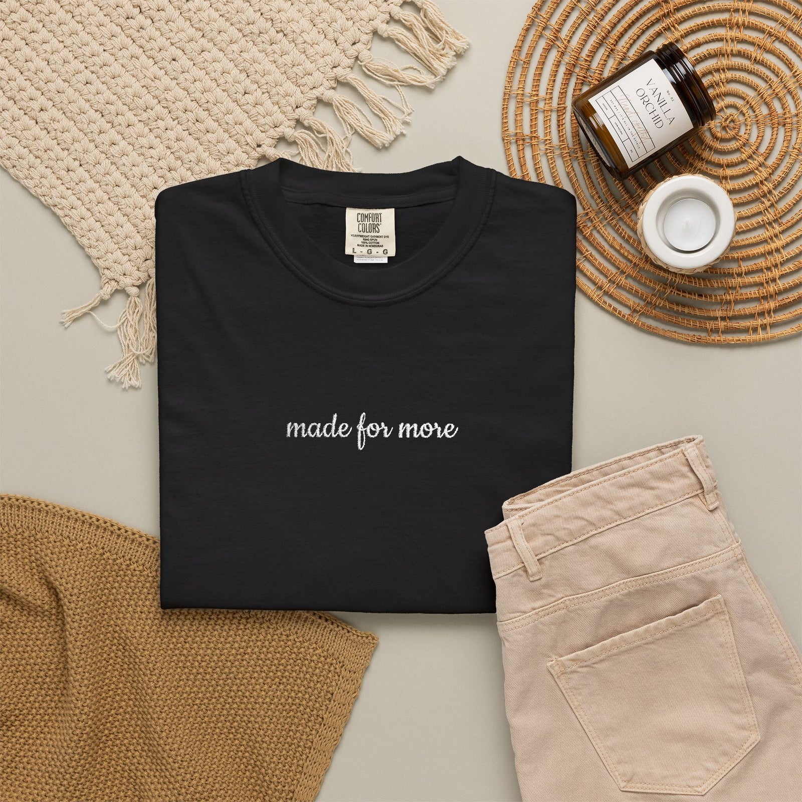 Made for More Embroidered Script Tee Christian Inspirational T-Shirt