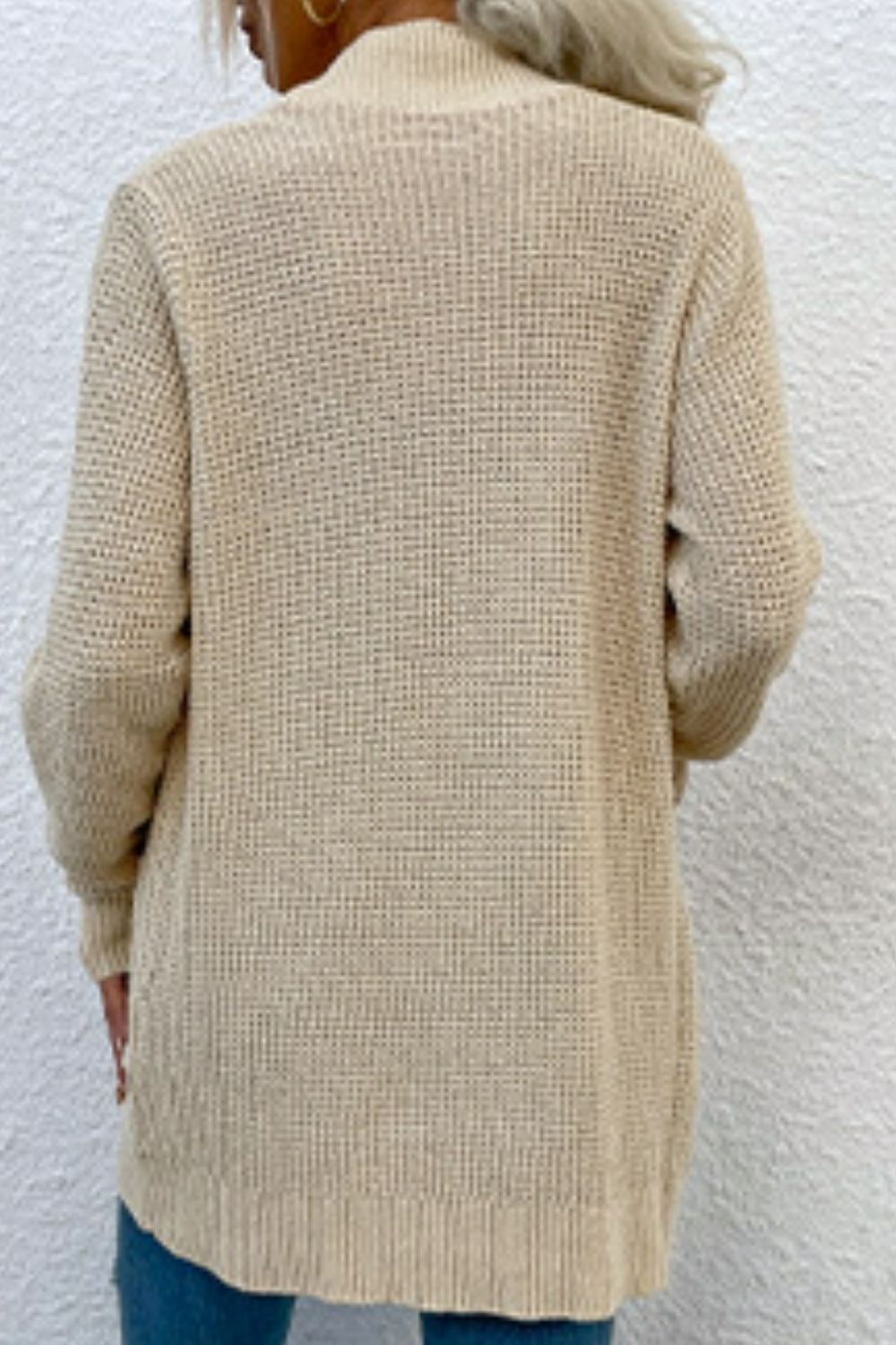 Open Front Rib-Knit Cardigan with Pockets - Sydney So Sweet