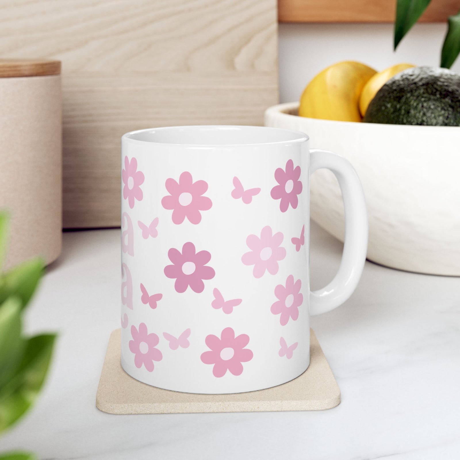 Mama Flower & Butterfly Cute Ceramic Mug Coffee Cup (11oz & 15oz)