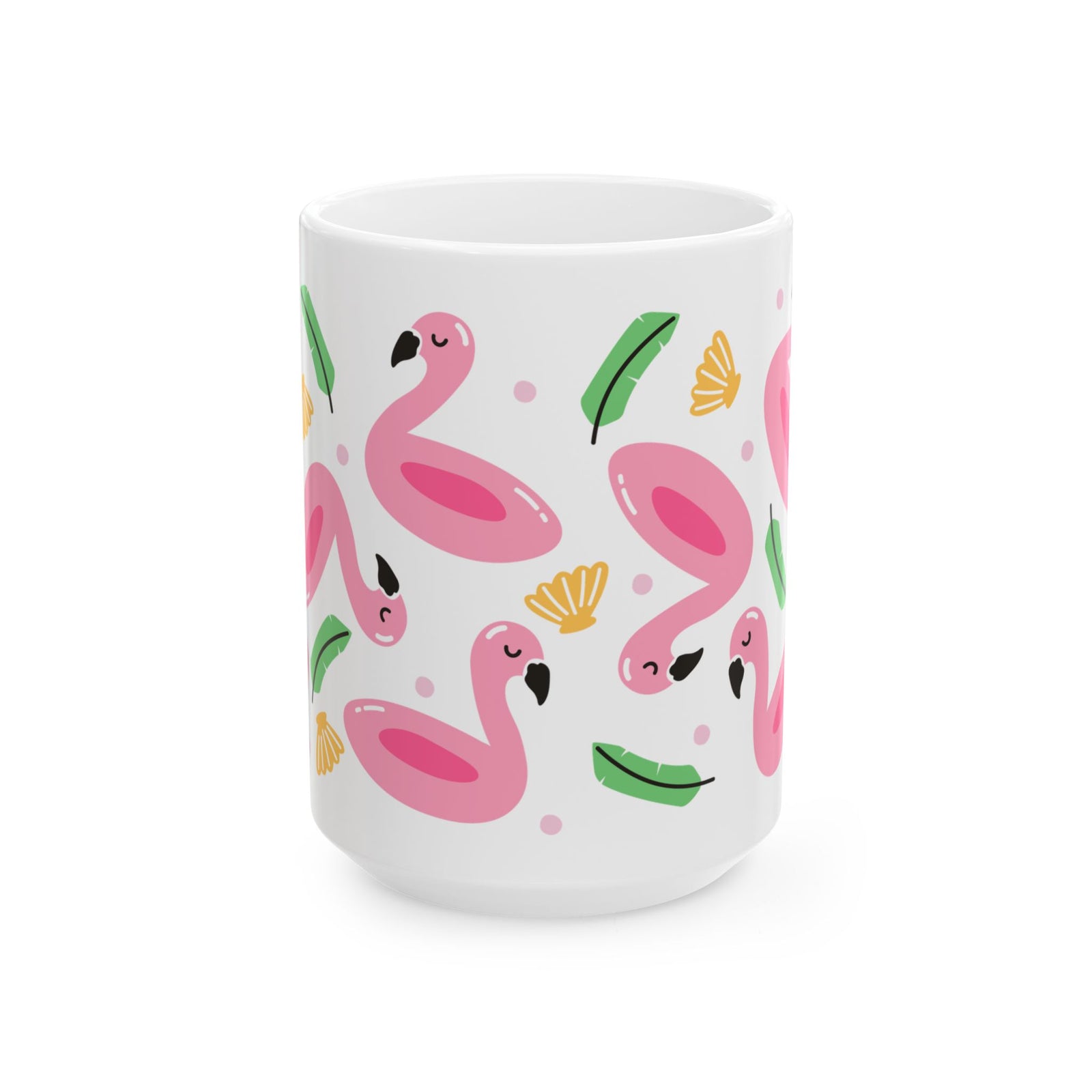 Flamingo Float Cute Ceramic Mug Coffee Cup (11oz & 15oz)
