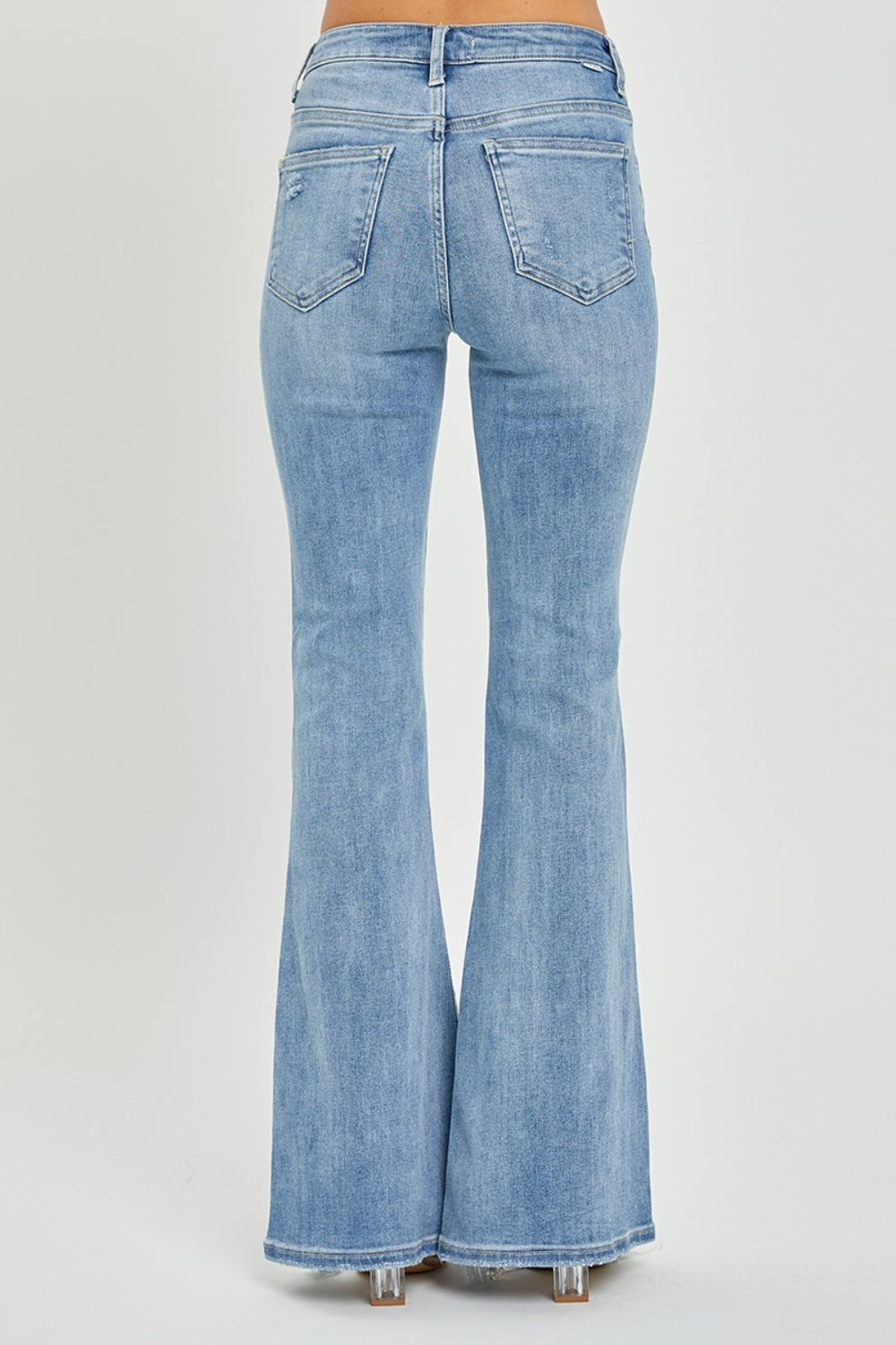 Risen Full Size High Rise Frayed Hem Flare Jeans - Sydney So Sweet