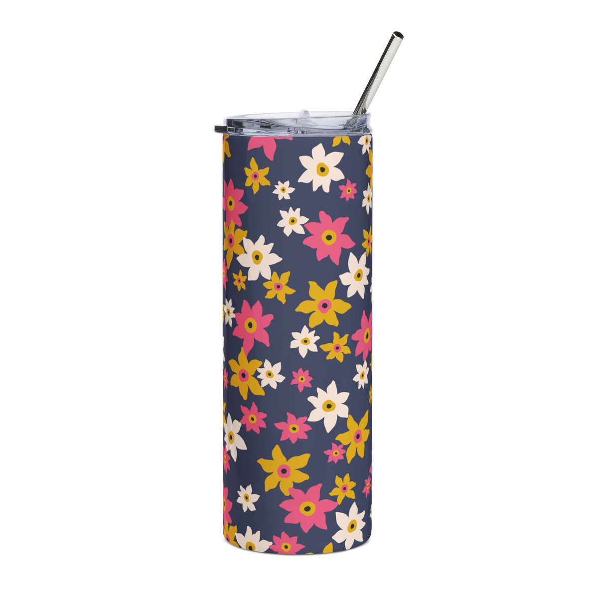 Colorful Retro Floral 20oz Stainless Steel Tumbler Insulated Travel Cup
