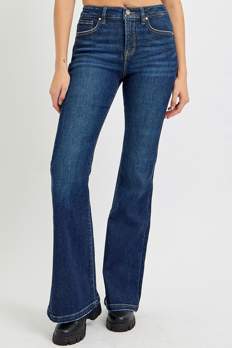 RISEN Full Size High Rise Flare Jeans with Pockets - Sydney So Sweet