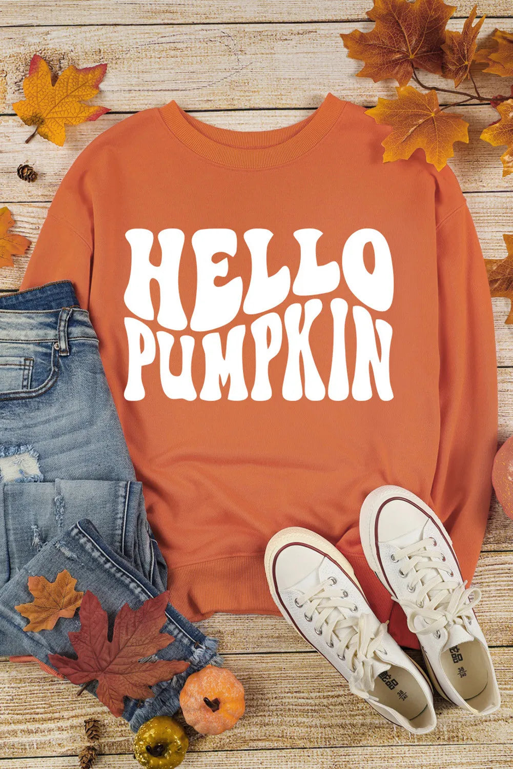 Hello Pumpkin Women's Graphic Long Sleeve Sweatshirt - Sydney So Sweet