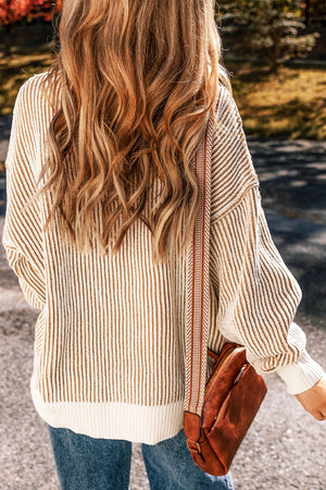 Round Neck Dropped Shoulder Sweater - Sydney So Sweet