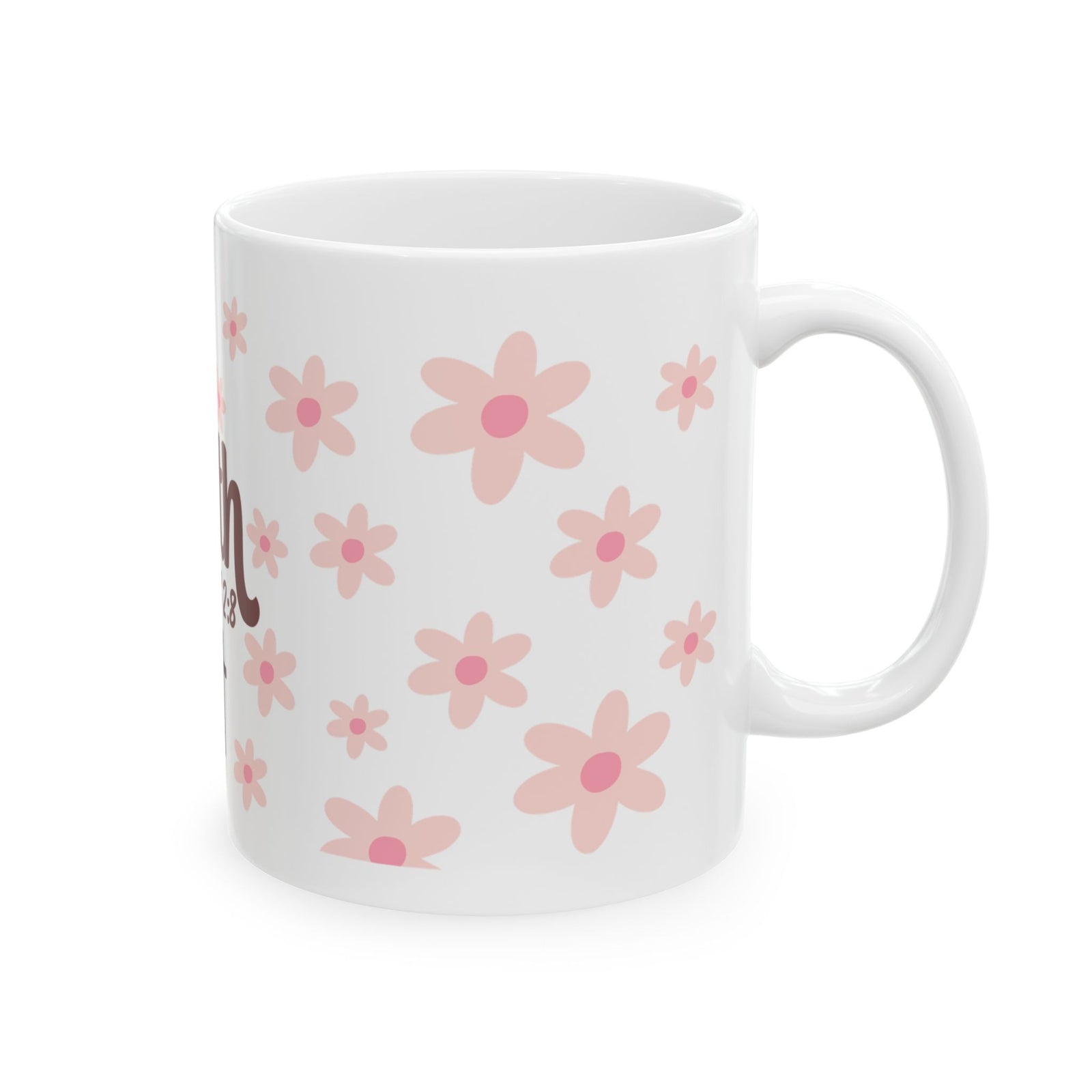 Faith Ephesians 2:8 Floral Ceramic Mug — Inspirational Christian Coffee Cup (11oz, 15oz)
