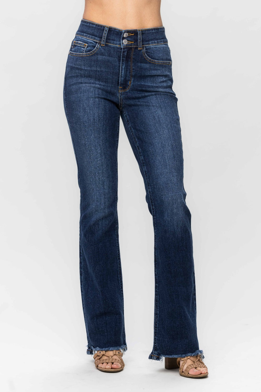 Judy Blue Full Size Frayed Hem Bootcut Jeans - Sydney So Sweet