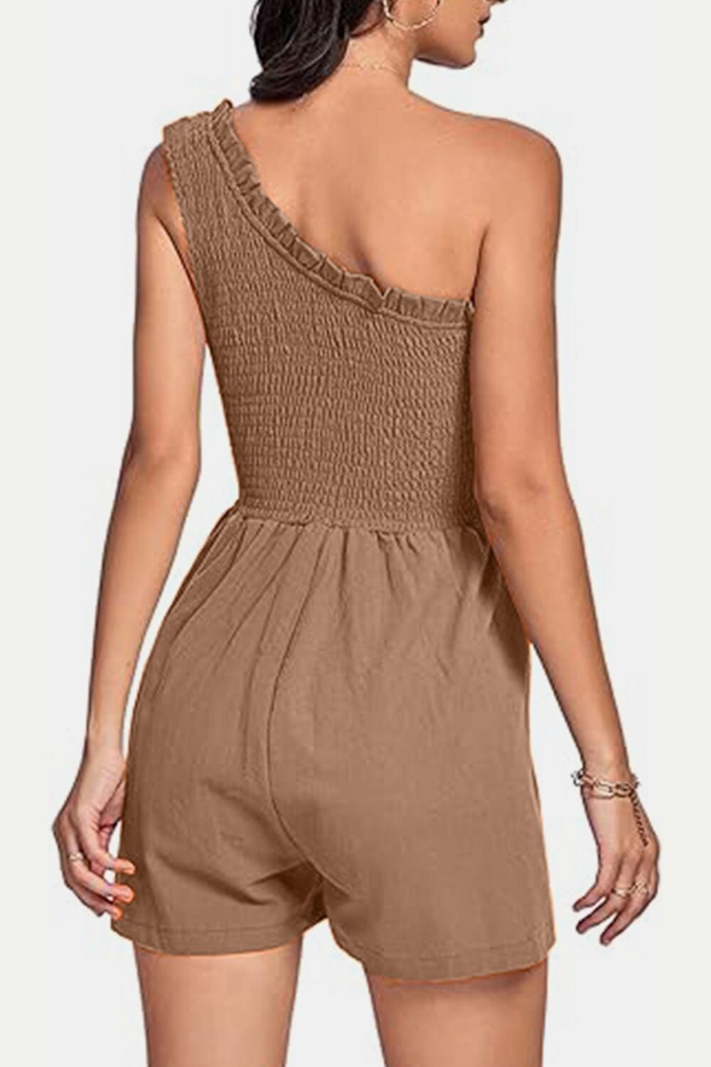 Smocked Single Shoulder Romper - Sydney So Sweet