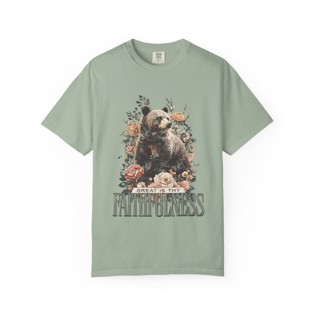 How Great is Thy Faithfulness T-Shirt Grizzly Bear Christian Distressed Tee