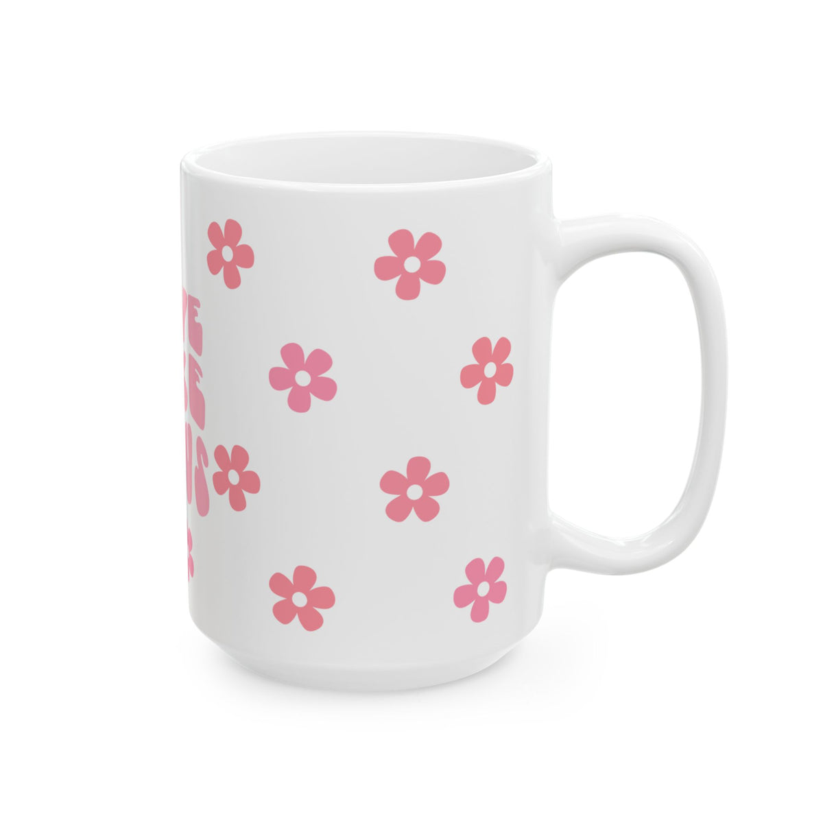 Love Like Jesus Ceramic Mug — Pink Floral Christian Coffee Cup (11oz & 15oz)