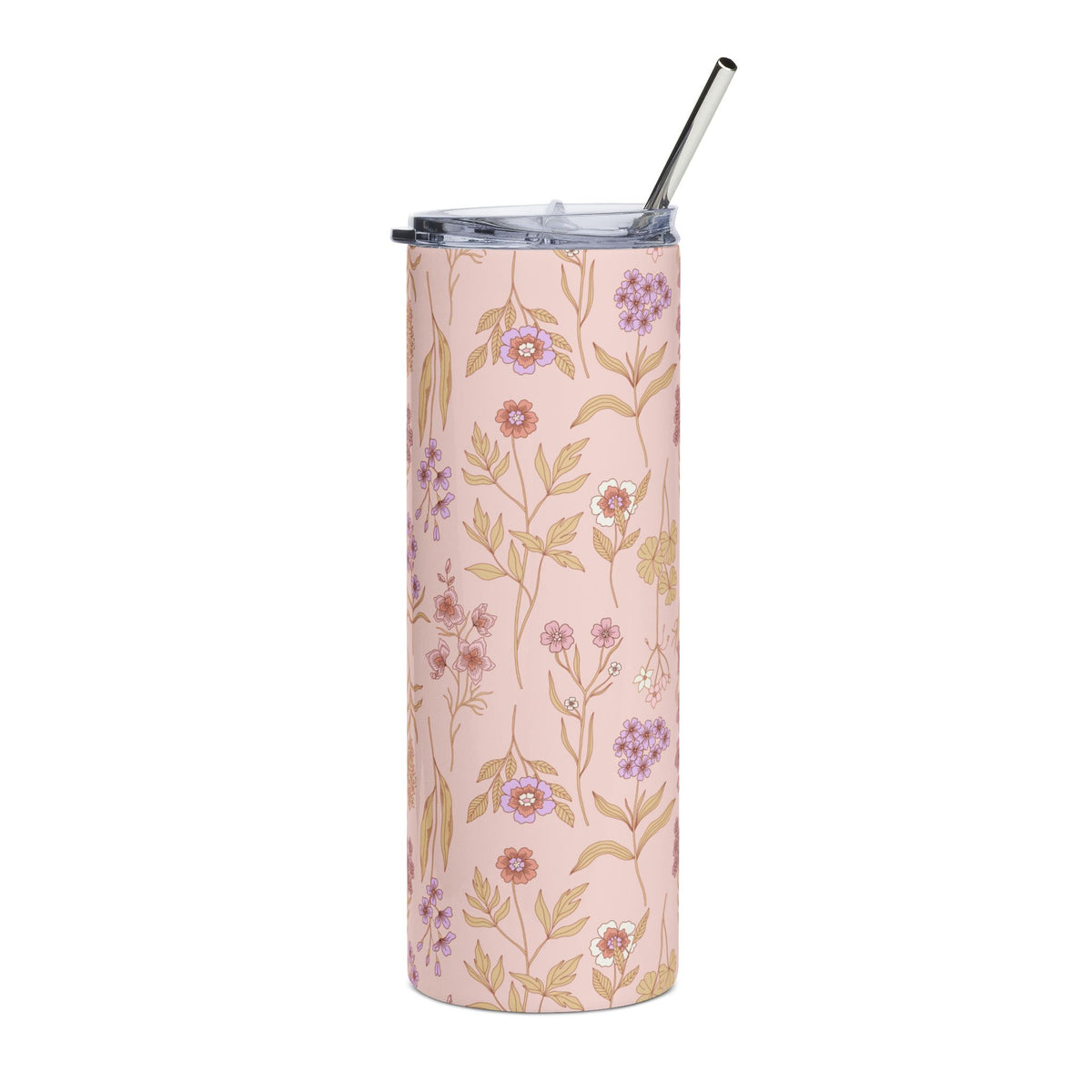 Pretty Pink Wildflower 20oz Floral Stainless Steel Tumbler Insulated Travel Cup