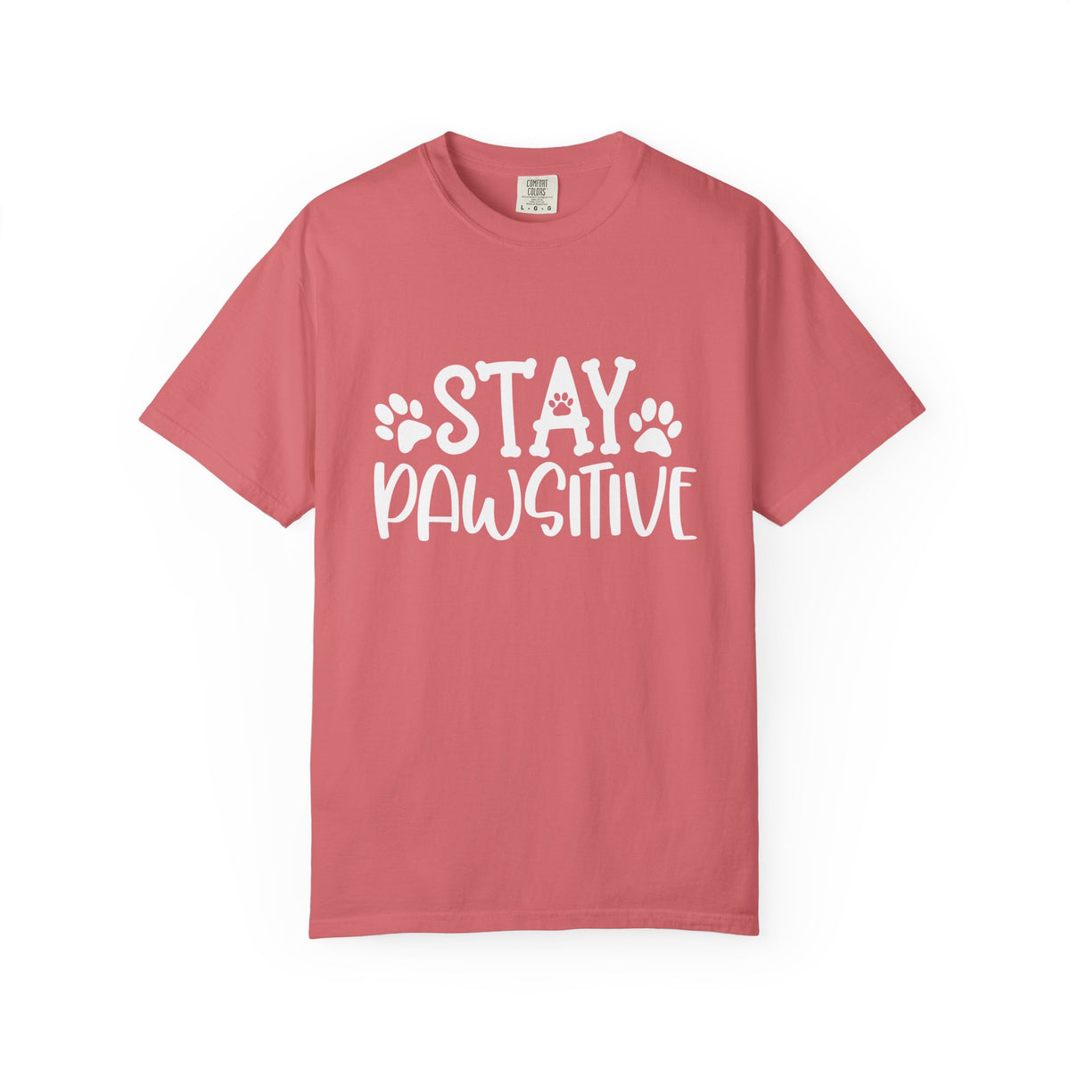 Stay Paw-sitive Paw Print T-Shirt Cute Dog Mom Graphic Tee