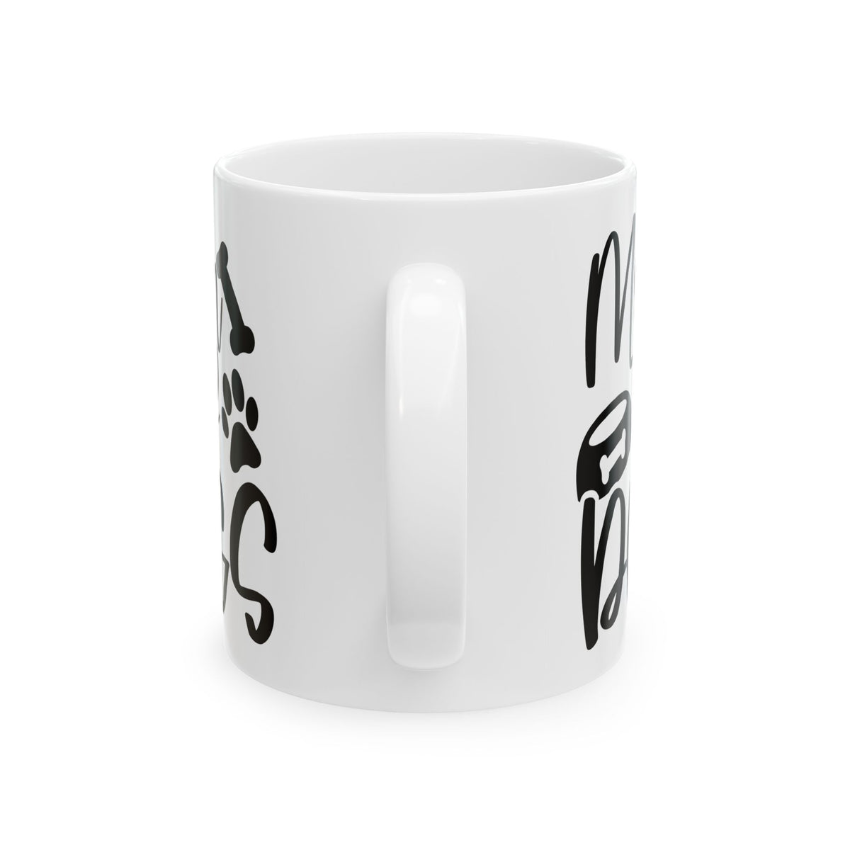 Mom of Dogs Bone & Paw Print Cute Ceramic Mug Coffee Cup (11oz & 15oz)