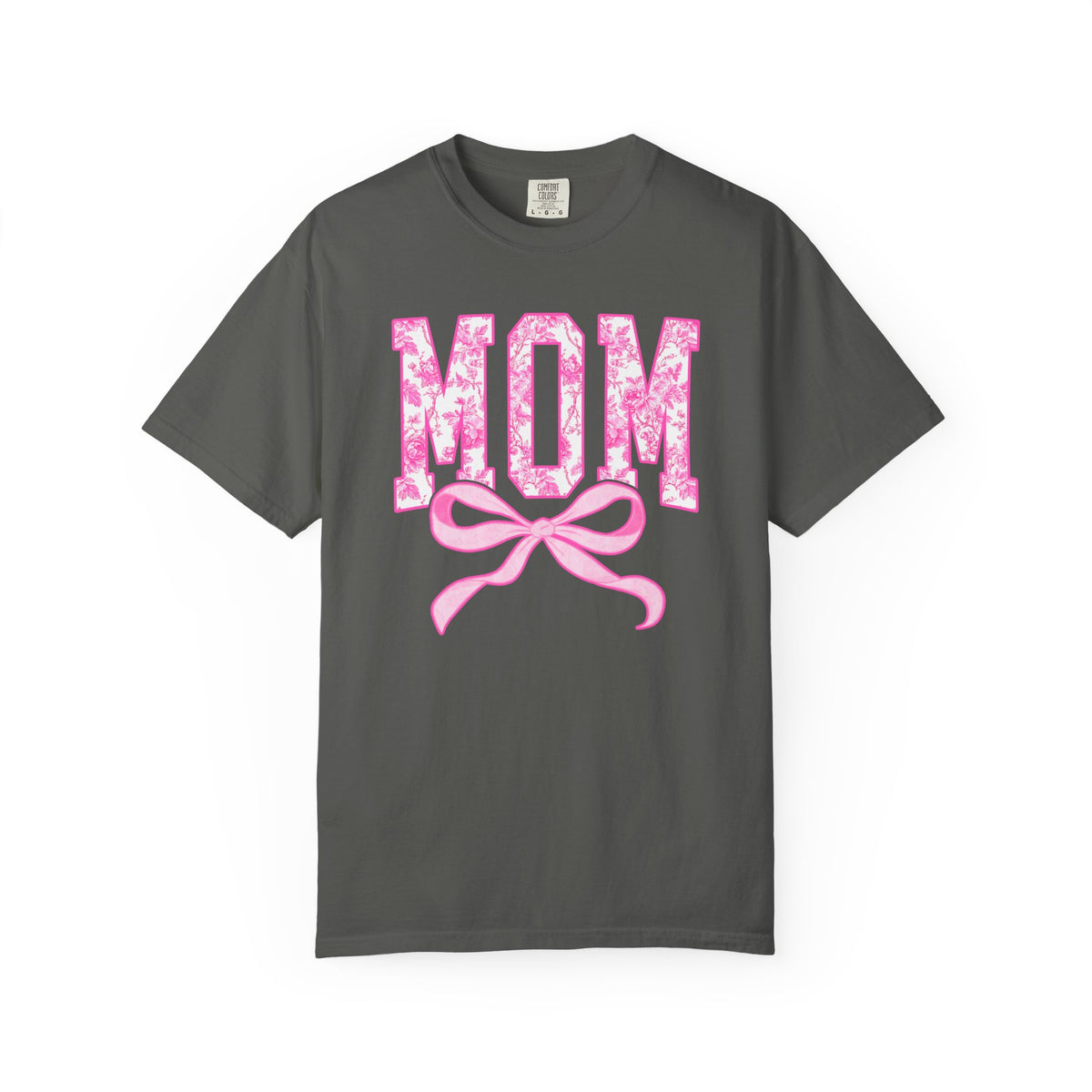 Mom Coquette Pink Toile Bow T-Shirt Cute Mama Graphic Tee