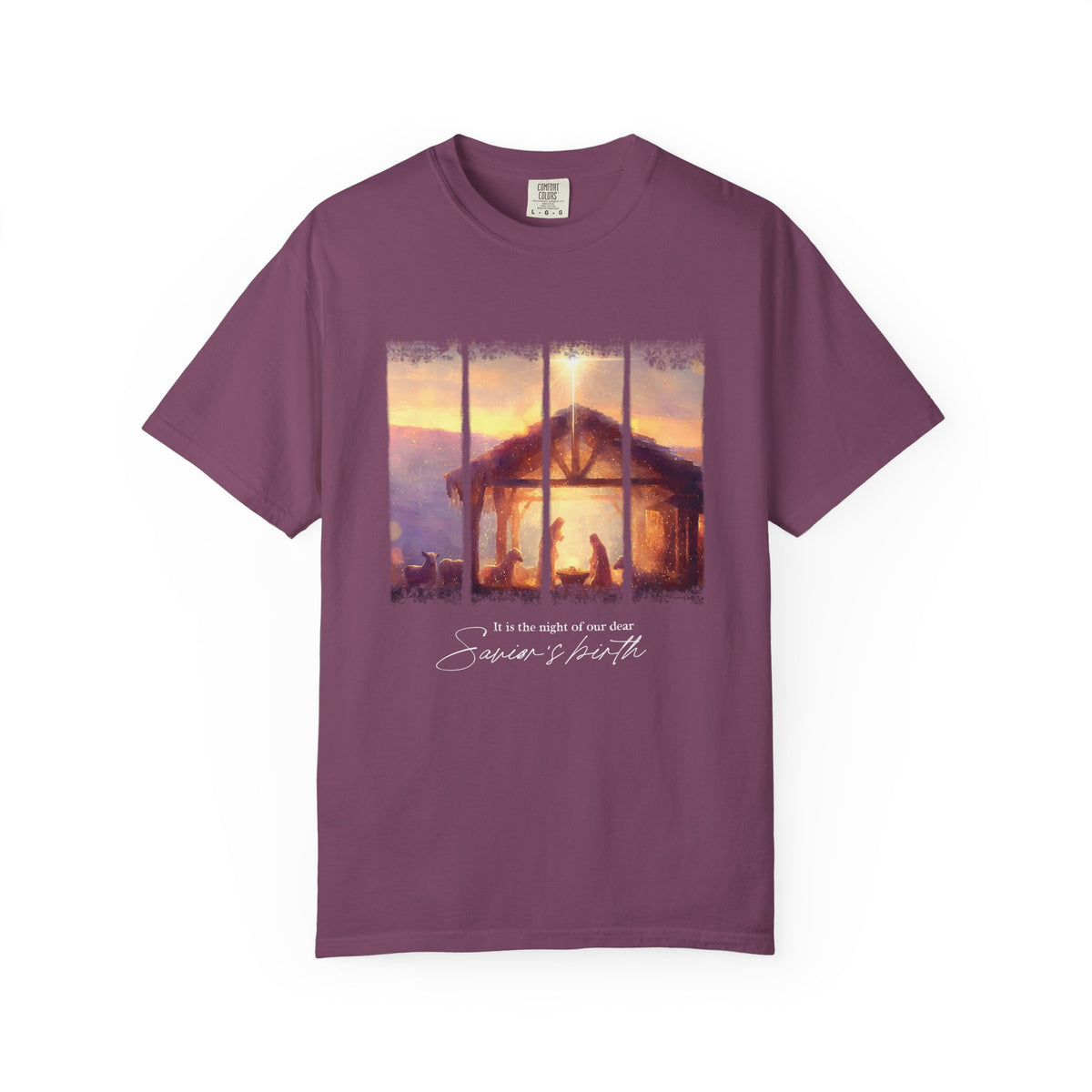 The Night of our Dear Savior's Birth Christmas T-Shirt Christian Graphic Tee