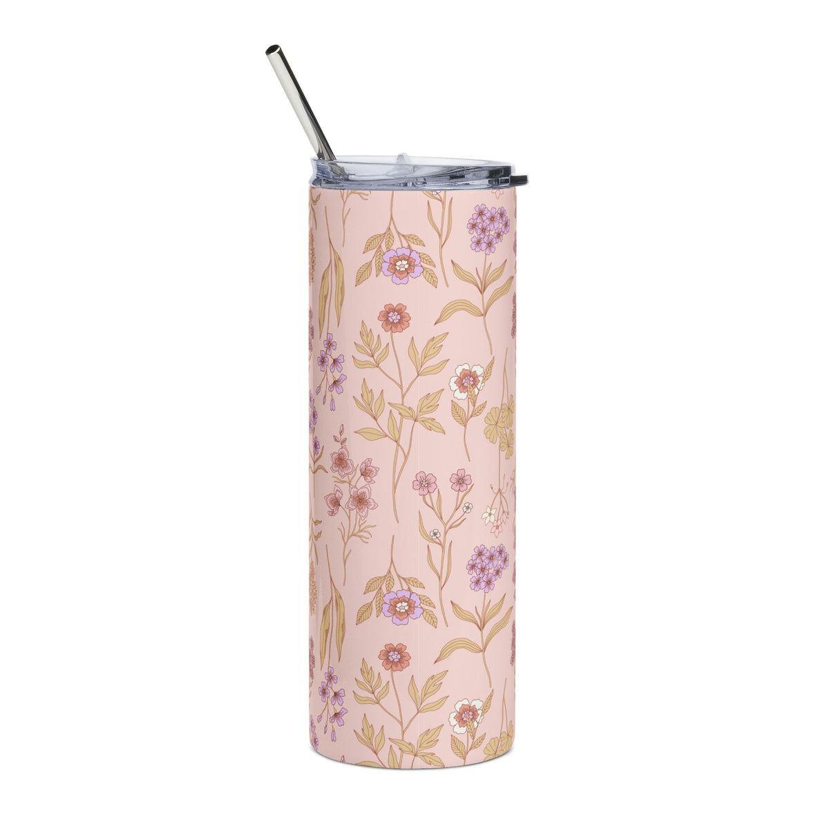 Pretty Pink Wildflower 20oz Floral Stainless Steel Tumbler Insulated Travel Cup