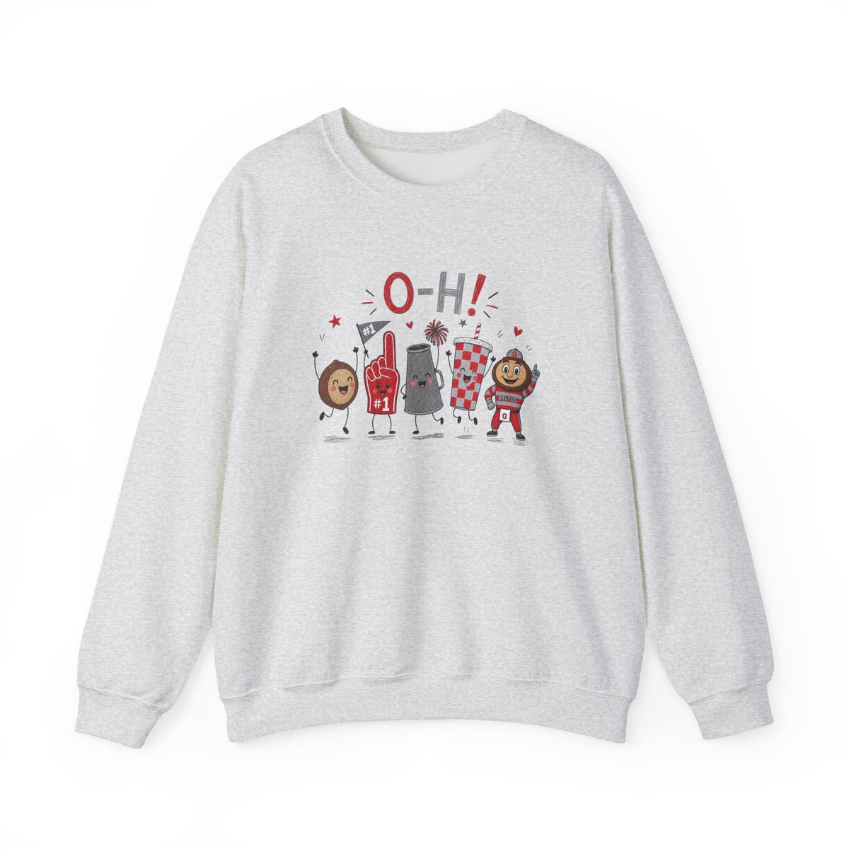 Ohio Doodle Football Mascot Sweatshirt Cute Tailgate Cartoon State Game Pullover
