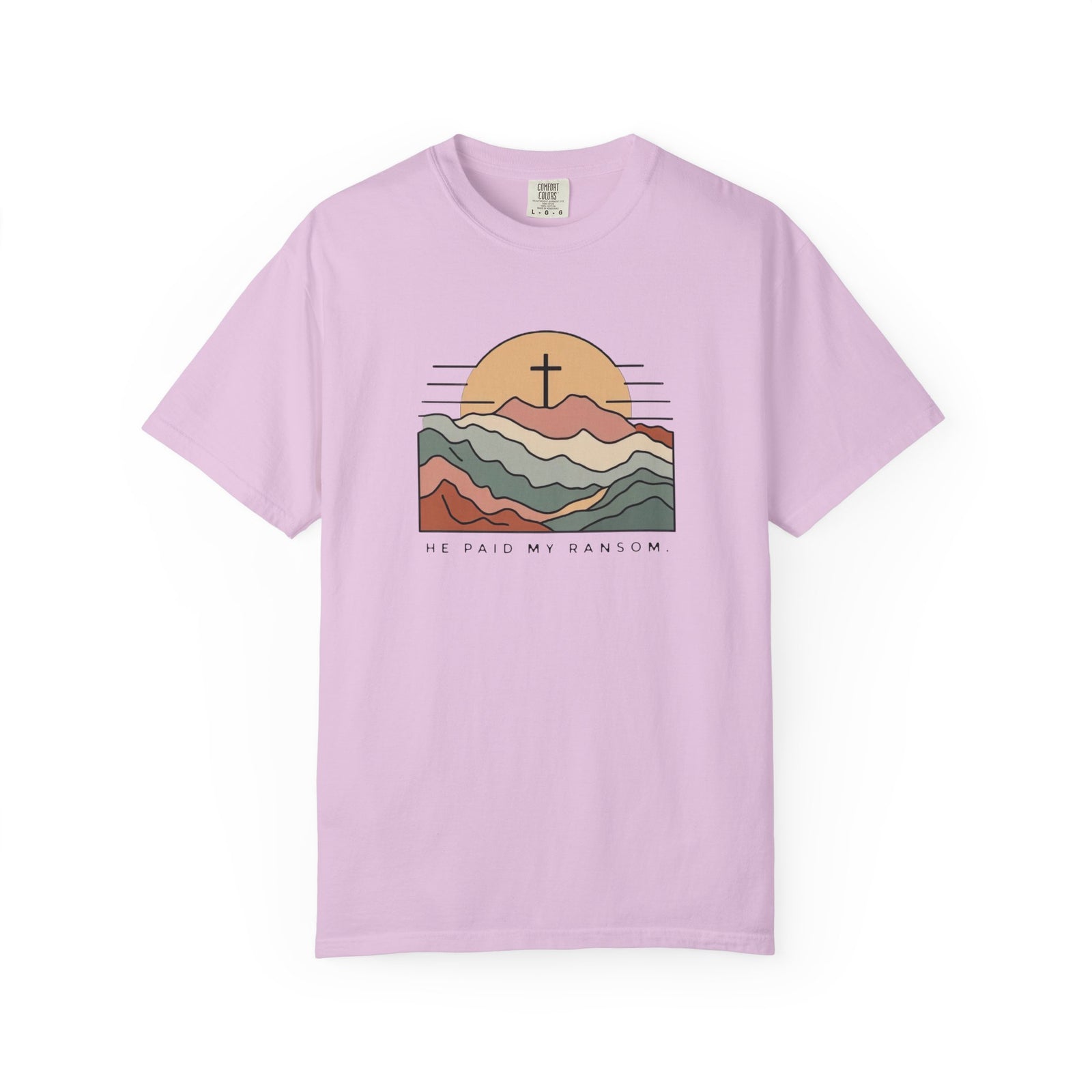 He Paid My Ransom Christian Mountain Cross Graphic T-Shirt Unisex Tee