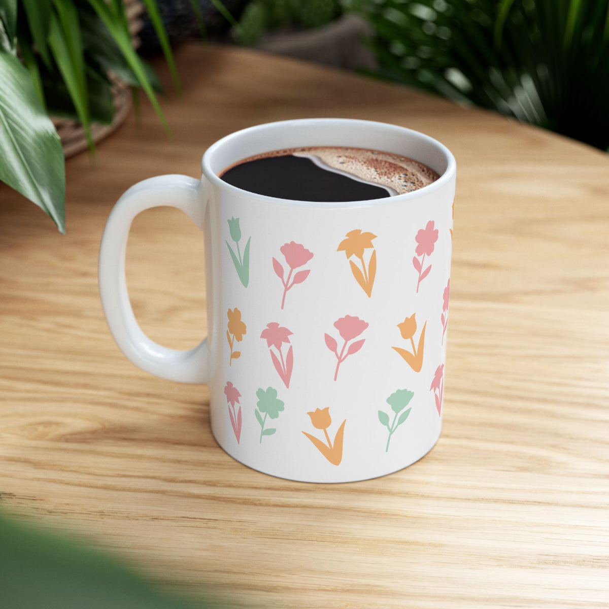 Spring Floral Cute Ceramic Mug Coffee Cup (11oz & 15oz)