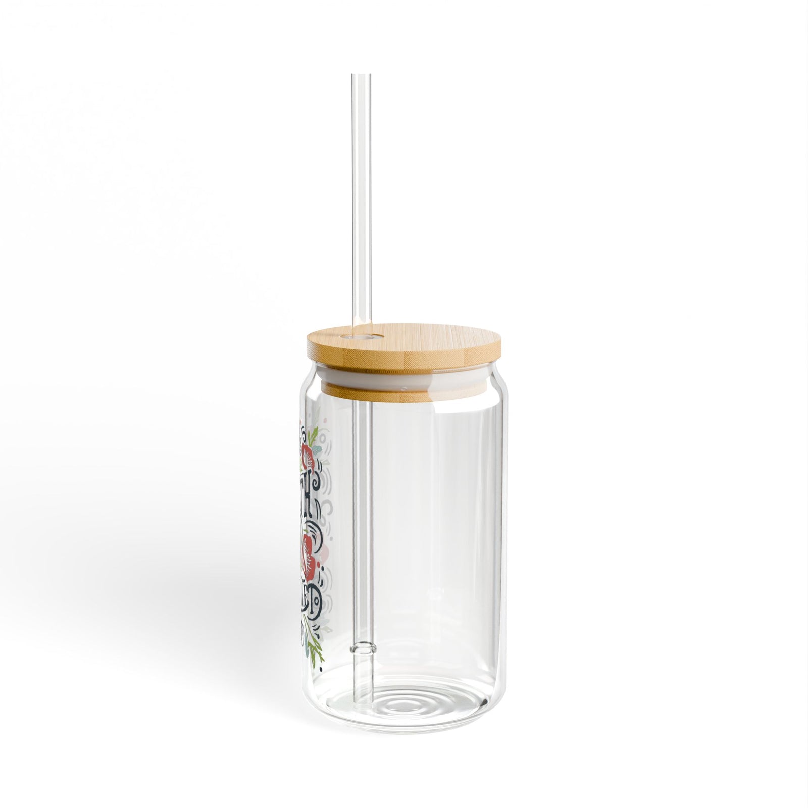 Death Is Defeated Christian Sipper Glass 16oz Reusable Drink Jar with Lid & Straw