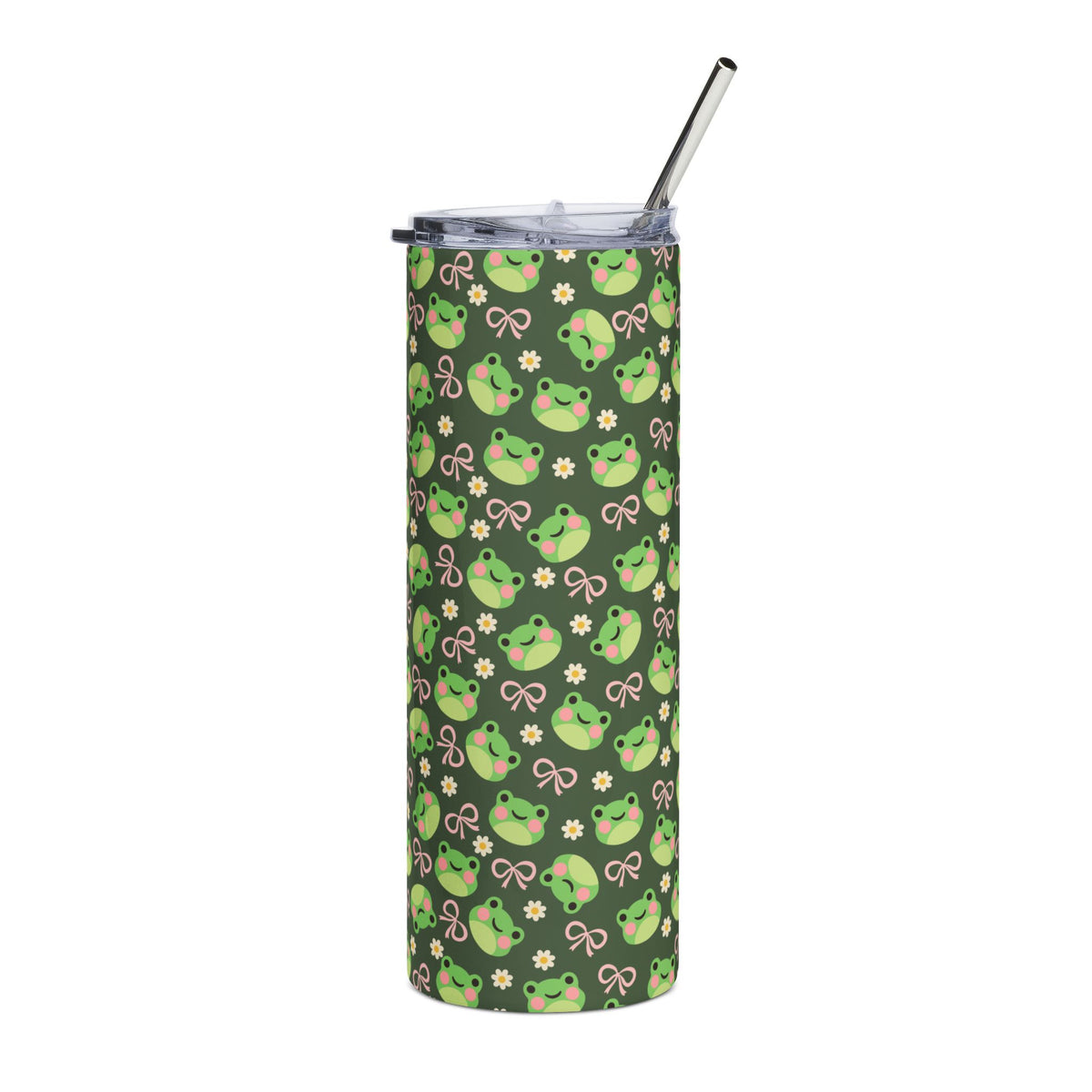 Frogs & Bows 20oz Stainless Steel Tumbler Insulated Travel Cup Water Bottle