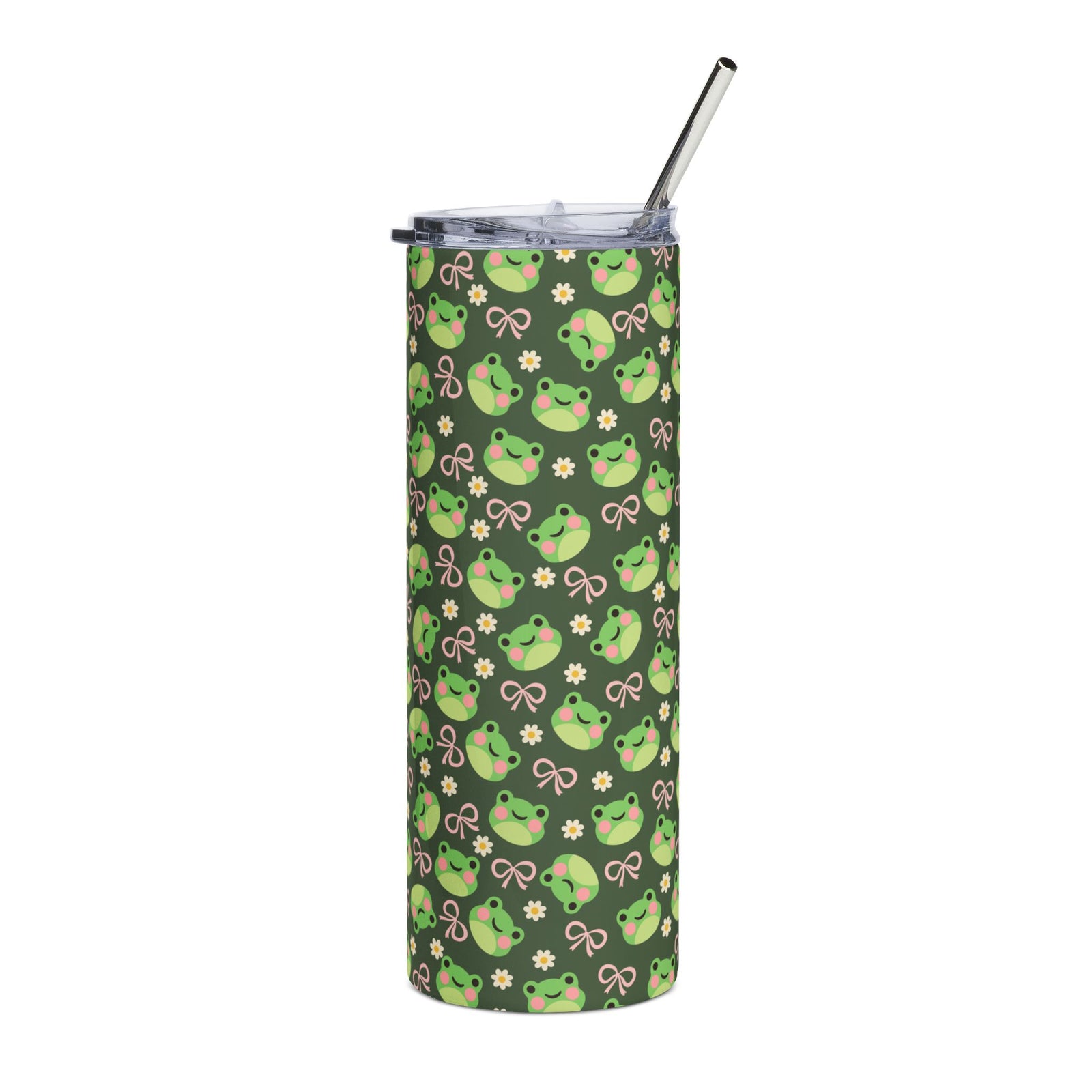 Frogs & Bows 20oz Stainless Steel Tumbler Insulated Travel Cup Water Bottle