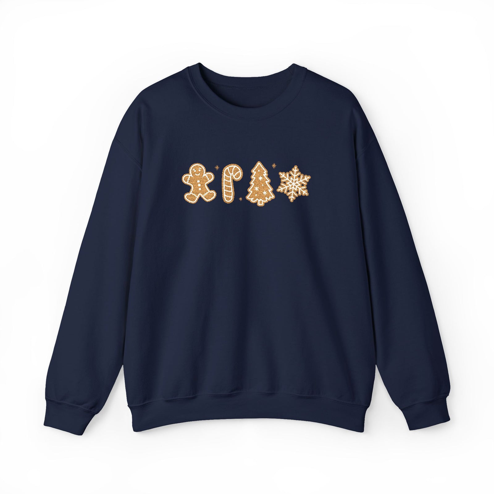 Gingerbread Cookies Heavy Blend Women's Crewneck Embroidered Christmas Holiday Sweatshirt - Sydney So Sweet