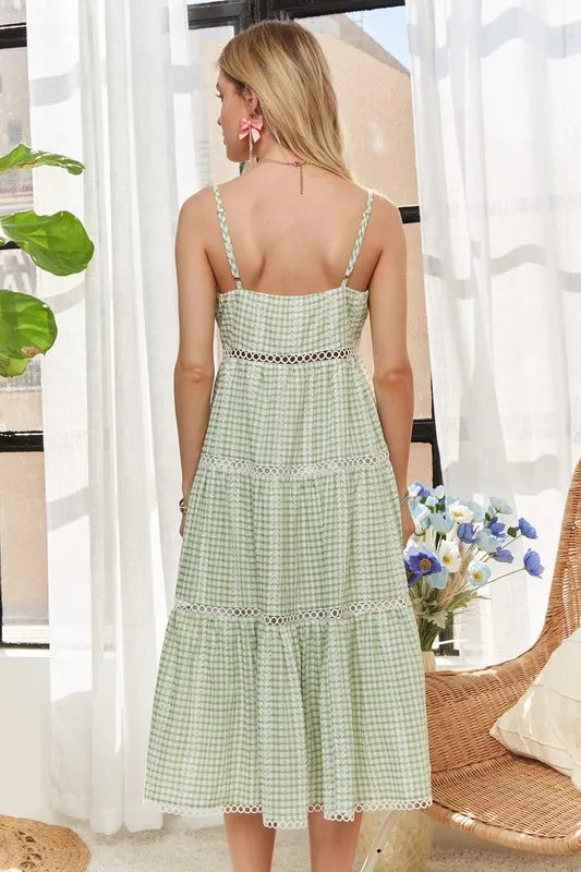 ADORA Gingham Detail Washed Dress - Sydney So Sweet