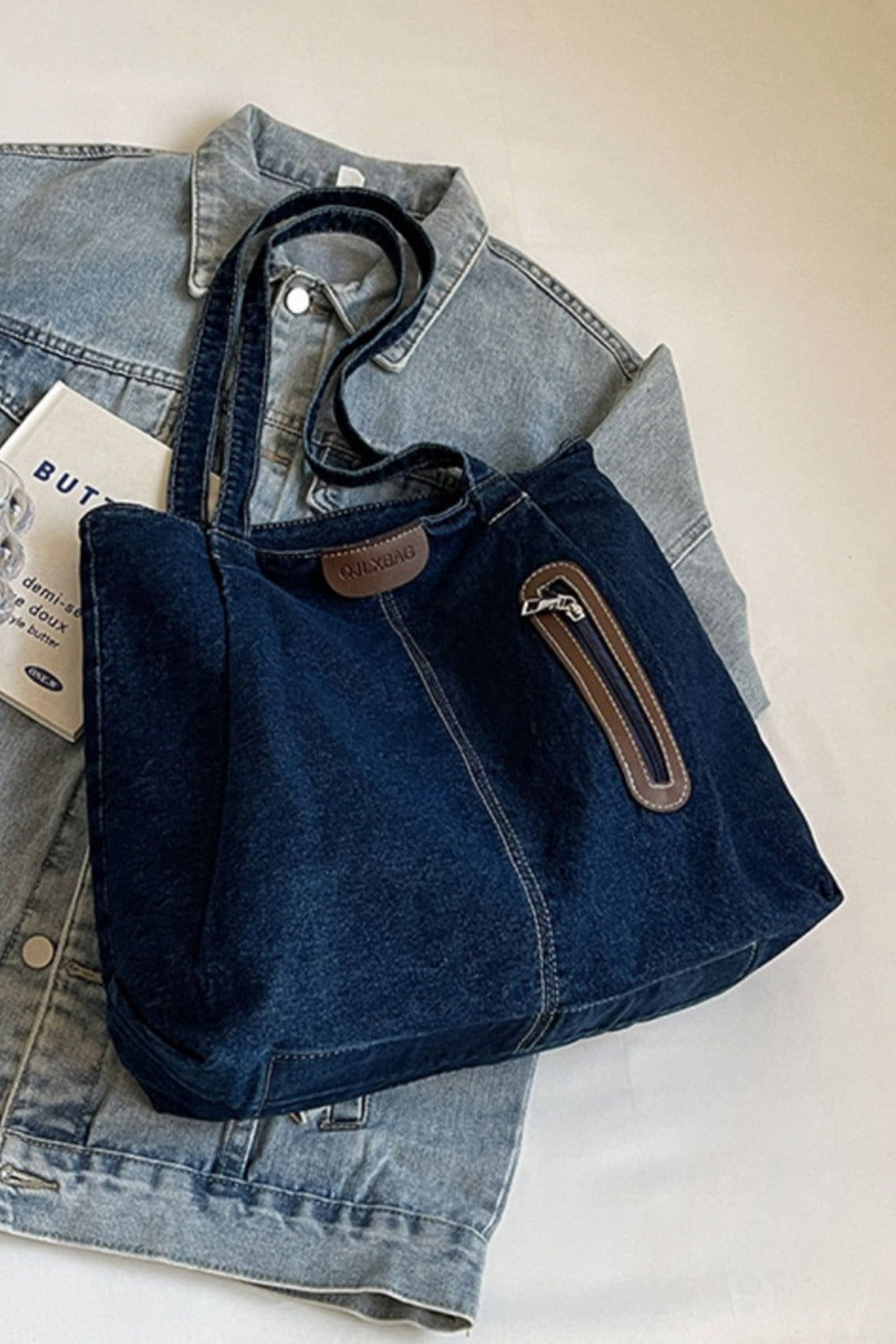 Medium Denim Tote Bag - Sydney So Sweet