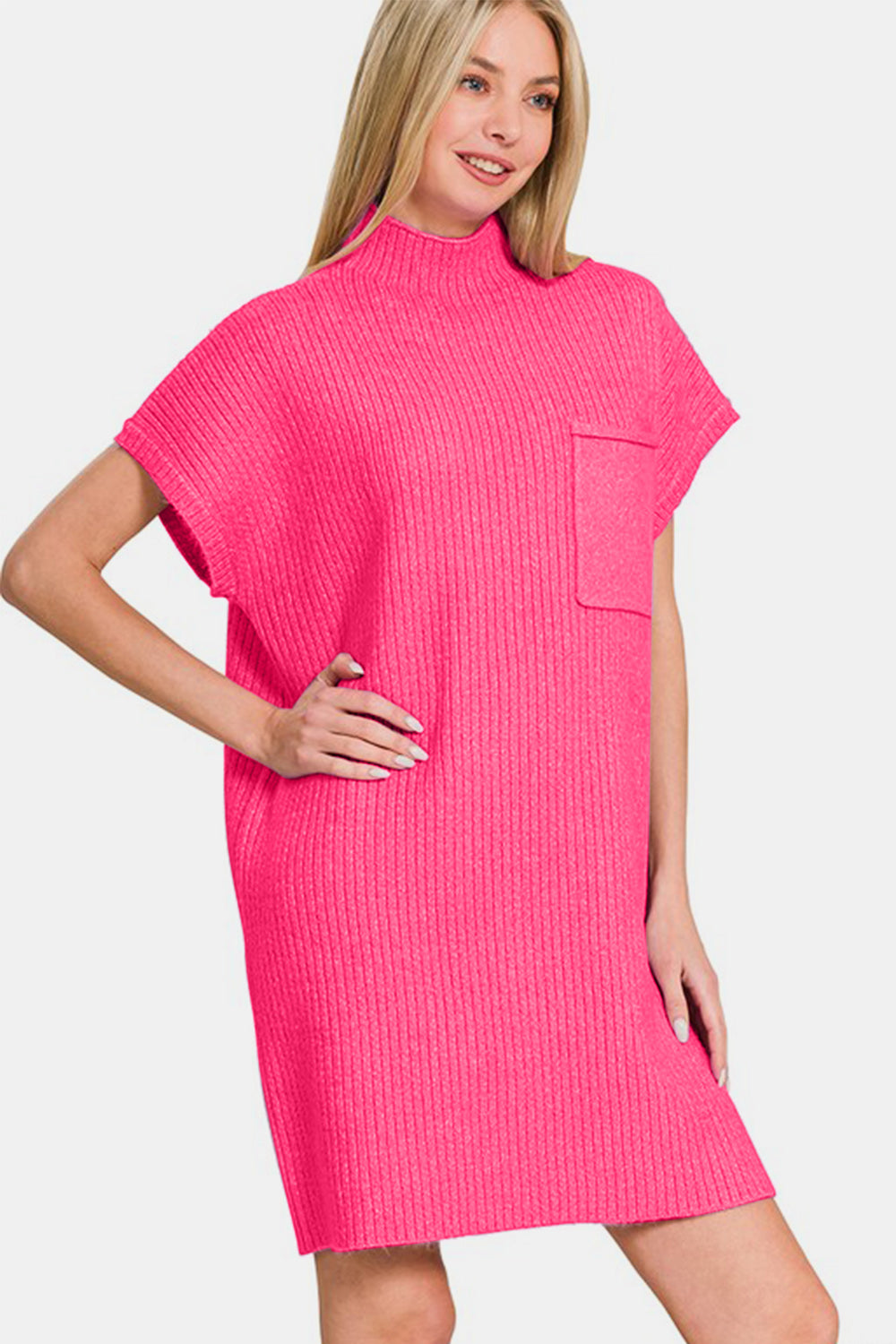 Zenana Short Sleeve Sweater Mini Dress - Sydney So Sweet