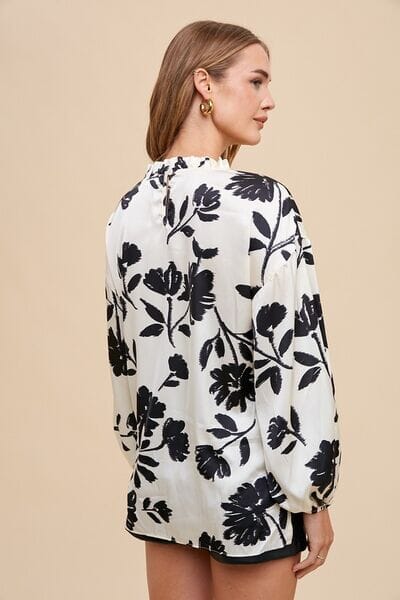 Annie Wear Frill Printed Balloon Sleeve Blouse - Sydney So Sweet