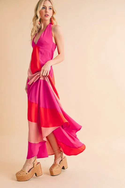 Aemi+Co Color Block Sleeveless Maxi Dress - Sydney So Sweet