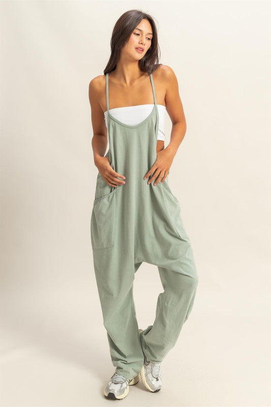 HYFVE Relaxed Fit Mineral Washed Overalls with Pockets - Sydney So Sweet