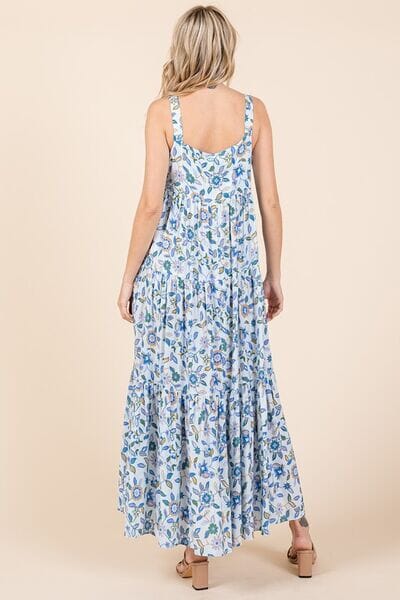 Mittoshop Flower Print Tiered Sleeveless Empire Maxi Dress - Sydney So Sweet