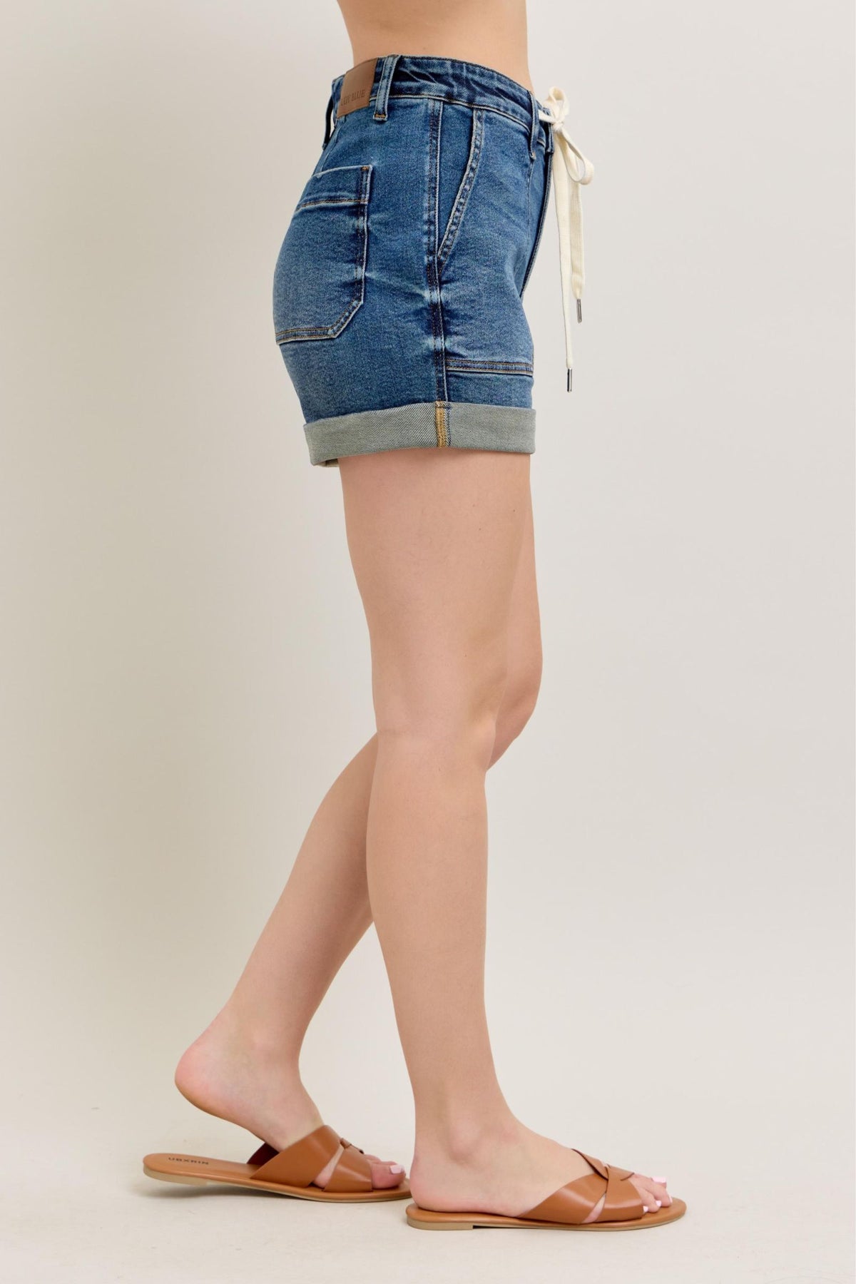 Judy Blue Full Size High Rise Cuff Denim Shorts Plus Size - Sydney So Sweet
