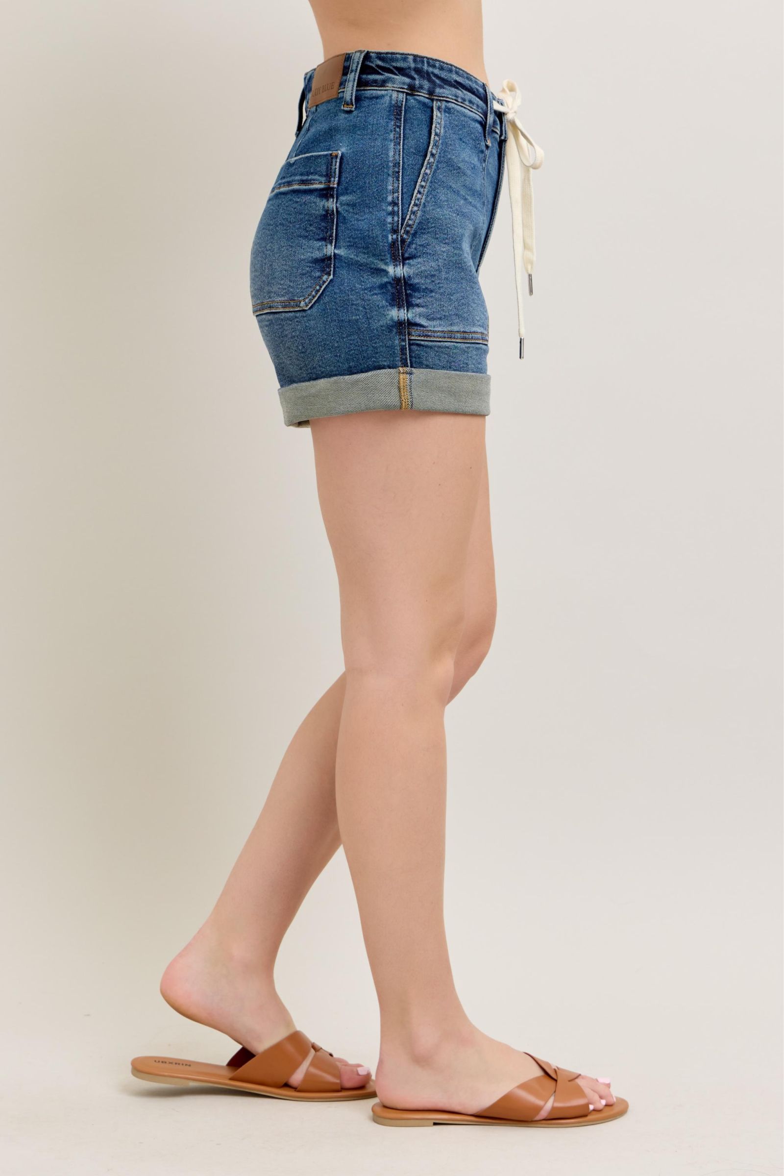 Judy Blue Full Size High Rise Cuff Denim Shorts Plus Size - Sydney So Sweet