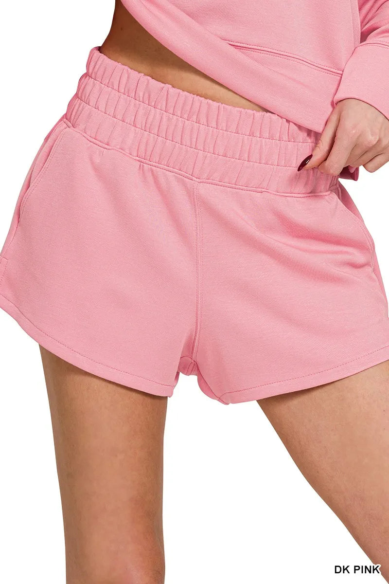 Zenana Scuba Long Sleeve Sweatshirts & Shorts Set - Sydney So Sweet