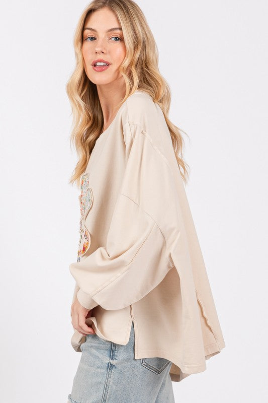 SAGE + FIG Flower Patch Dropped Shoulder Oversize Top - Sydney So Sweet