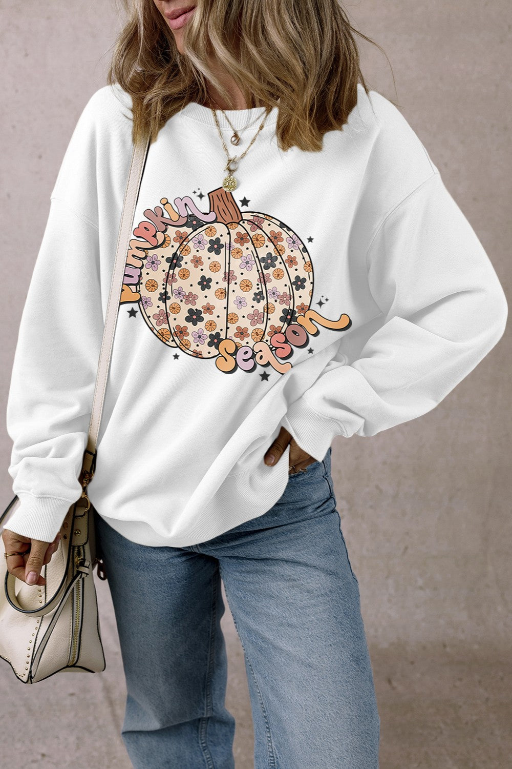 Pumpkin Graphic Long Sleeve Sweatshirt - Sydney So Sweet