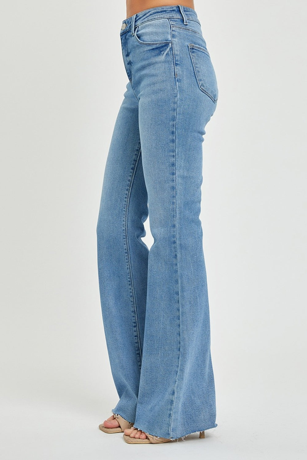 RISEN Full Size High Rise Raw Cut Hem Bootcut Jeans - Sydney So Sweet