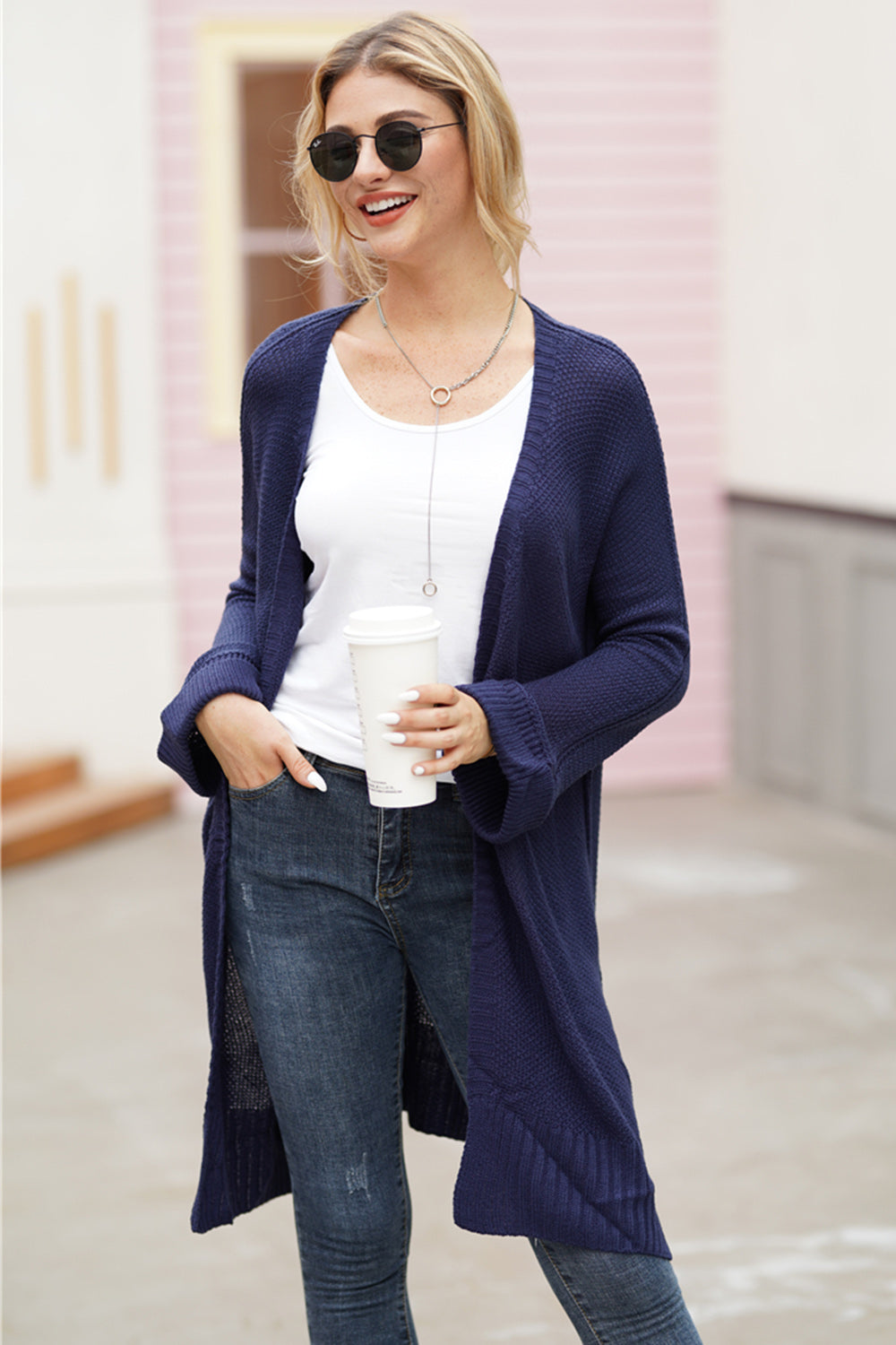 Open Front Long Sleeve Cardigan - Sydney So Sweet